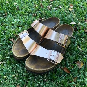 Birkenstock Rose Gold Arizona Sandals